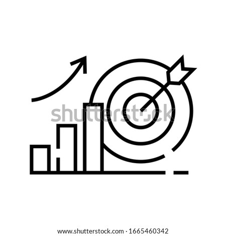 Targeting line icon, concept sign, outline vector illustration, linear symbol.