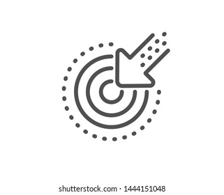 Targeting line icon. Result arrow sign. Traffic management symbol. Quality design element. Linear style targeting icon. Editable stroke. Vector