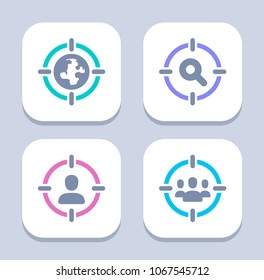 Targeting Methods - Bright Icons. A set of 4 professional, pixel-aligned icons.