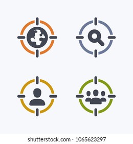 Targeting Methods - Composite Icons. A set of 4 professional, pixel-aligned icons.