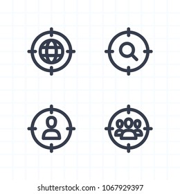 Targeting Methods - Contour Icons. A set of 4 professional, pixel-aligned icons.
