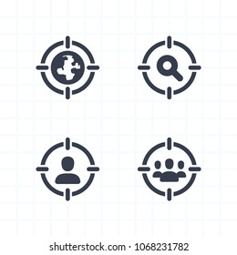 Targeting Methods - Cropped Icons. A set of 4 professional, pixel-aligned icons.