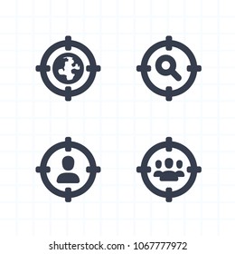 Targeting Methods - Cutout Icons. A set of 4 professional, pixel-aligned icons.