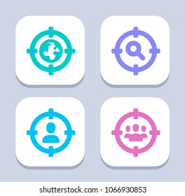 Targeting Methods - LED Icons. A set of 4 professional, pixel-aligned icons.