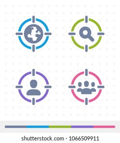 Targeting Methods - Mix Icons. A set of 4 professional, pixel-aligned icons.
