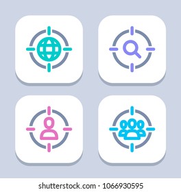 Targeting Methods - Neon Duo Icons. A set of 4 professional, pixel-aligned icons.