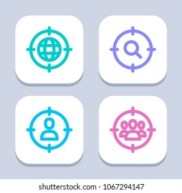 Targeting Methods - Neon Icons. A set of 4 professional, pixel-aligned icons.