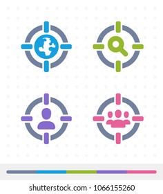 Targeting Methods - Tap Duo Icons. A set of 4 professional, pixel-aligned icons.