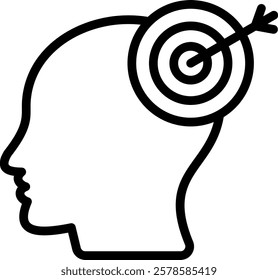 Targeting Mind Icon Outline Vector Illustration