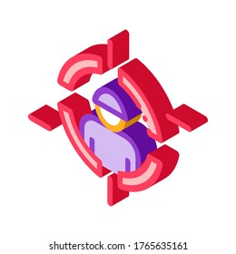 Targeting Person Icon Vector. Isometric Targeting Person sign. color isolated symbol illustration