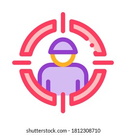 Targeting Person Icon Vector. Outline Targeting Person Sign. Isolated Contour Symbol Illustration