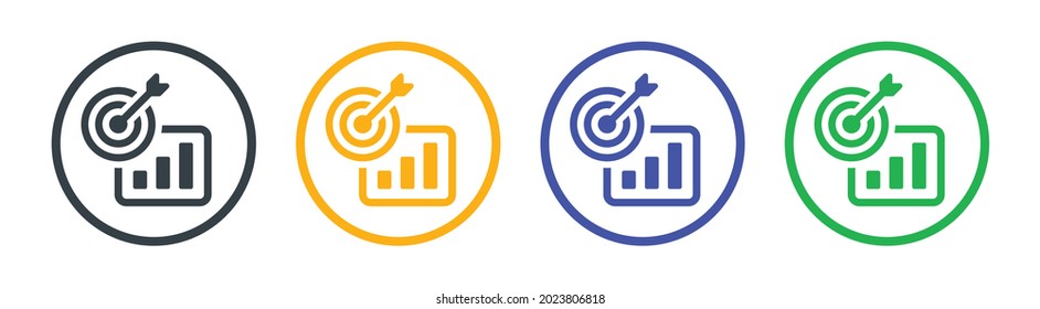 Targeting sale, business goal, objective icon.