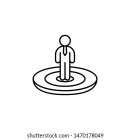 Targeting success icon. Element of business motivation line icon