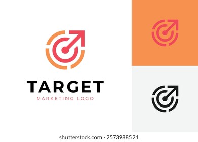 Targeting successful marketing logo icon design. Arrow up target graphic concept for Success, Financial, investment Logo template