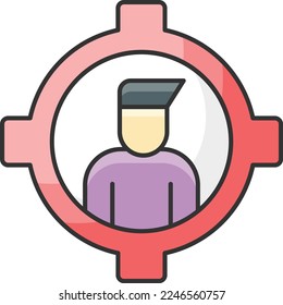 ilustración de cliente de destino con estilo plano