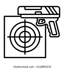 Icono De Contorno De Vector De Destino Aislado En Fondo Blanco
