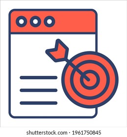 Targeting Website-Flachzeilensymbol - moderne Abbildung