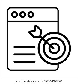 icono de línea de sitio web de destino ilustración moderna