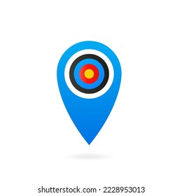 Targets for archery. Shooting at the target. Location The concept of archery or achieving a goal in business. Vector illustration