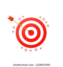 Targets for archery. Target shooting. target on white background isolated. The concept of archery or achieving a goal in business. Vector illustration