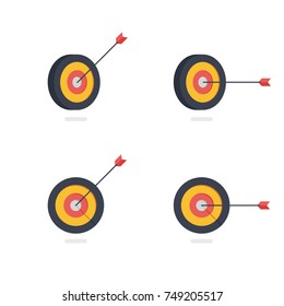 Targets with arrows logos vector icons isolated on white background