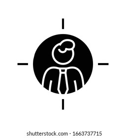 Targets black icon, concept illustration, vector flat symbol, glyph sign.