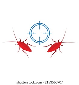 Targets and cockroaches. Concept of get rid of cockroaches.