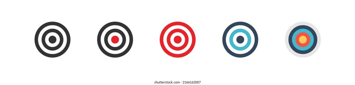 Targets collection icons. Archery target marketing concept icon. Flat isolated vector illustration