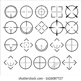 Crosshair Icon Set Target Mouse Cursor Stock Vector (Royalty Free ...