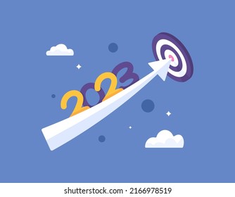 targets and hopes for success in 2023. increase income, salary, profit and income. vision and mission. business goals and finances. vector concept design. for posters, advertisements, landing pages