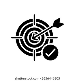 Ilustración vectorial de glifo de icono de destino