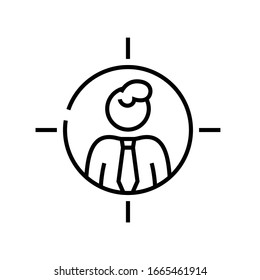 Targets line icon, concept sign, outline vector illustration, linear symbol.