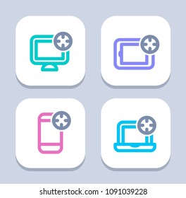 Targets On Devices - Bright Icons. A set of 4 professional, pixel-aligned icons.