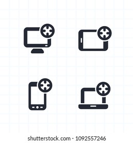 Targets On Devices - Segment Icons. A set of 4 professional, pixel-aligned icons.
