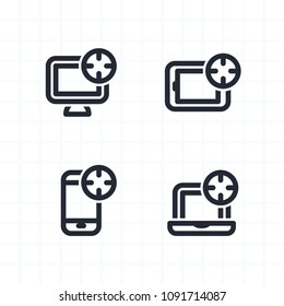 Targets On Devices - String Icons. A set of 4 professional, pixel-aligned icons.