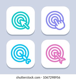 Targets & Pointers - Neon Icons. A set of 4 professional, pixel-aligned icons.