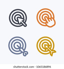 Targets & Pointers - Outline Icons. A set of 4 professional, pixel-aligned icons.