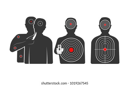 Targets in shape of human silhouettes for trainings set