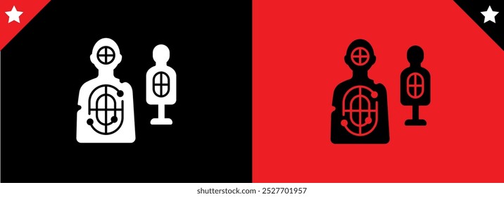 Formas de objetivos. Plantillas formas para disparar con armas militares arcos y dardos disparar gama de papel reciente Vector estilizado conjunto