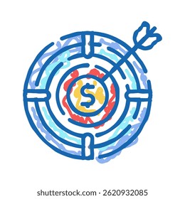 targets technical sales engineer doodle icon sketch vector. targets technical sales engineer sign. isolated symbol illustration