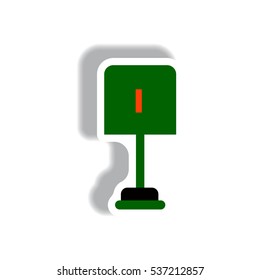 targetspot in shooting range stylish icon in paper sticker style Shooting target