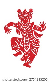 tari kecak bali dancer pose icon
