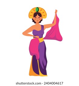 tari kecak dancer music illustration isolated