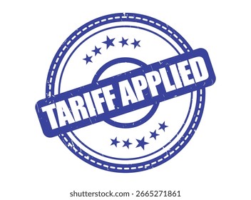 Tariff Applied Rubber Stamp Seal with a Star Border