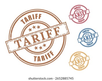 Coleção de etiquetas de tarifas e direitos, Grunge Rubber Import Tax Stamp Vetors
