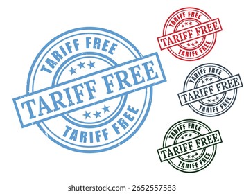 Tariff Free Grunge Rubber Stamp Collection, Conjunto de vetores de comércio livre de direitos
