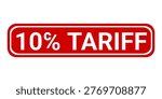 10℅ TARIFF Grunge rubber stamp seal with background vector illustration. 
