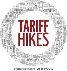Tariff Hikes word cloud conceptual design isolated on white background.
