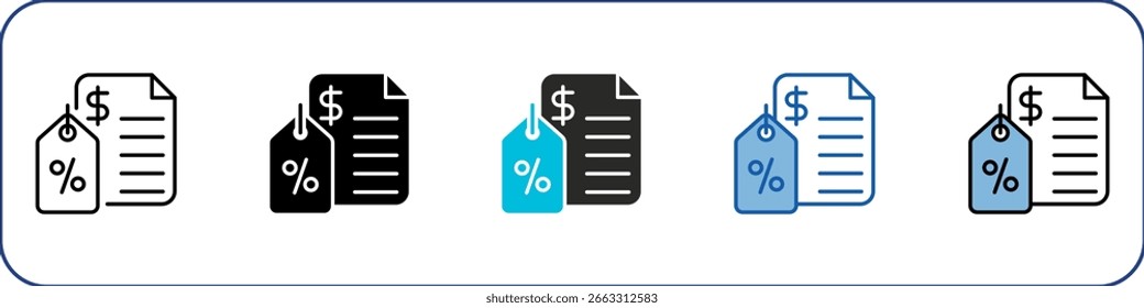 Tariff Icon Pack Multistyle Illustration