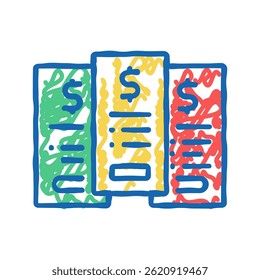 Tarife Abonnement doodle Symbol Skizze Vektor. Abonnementzeichen für Tarifpläne. einzelne Symbolgrafik